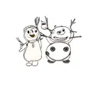 olaf and stitch tattoo design idea