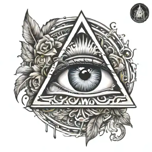 all seeing eye crying  tattoo design idea