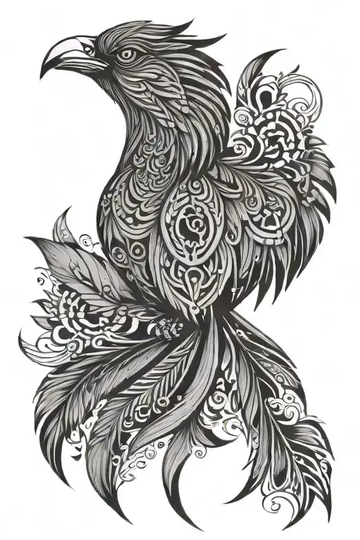 mandala phoenix tattoo design idea