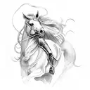 a knight riding a chariot whipping horse tattoo design idea