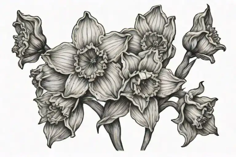 daffodil and jonquils tattoo design idea