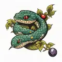 forbidden fruit snake wrapped tattoo design idea