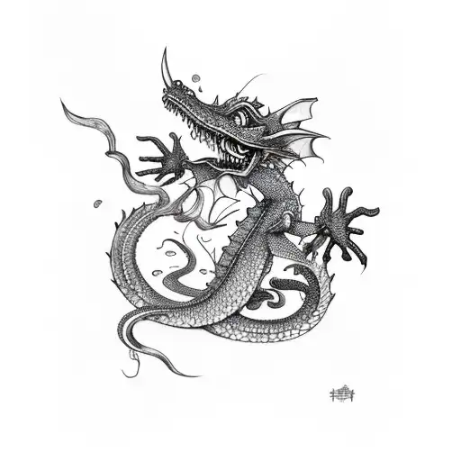 fungus dragon tattoo design idea