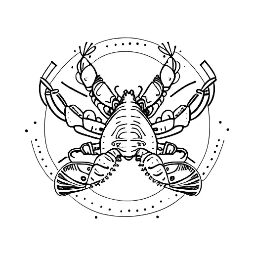 lobster holding a taco tattoo design idea