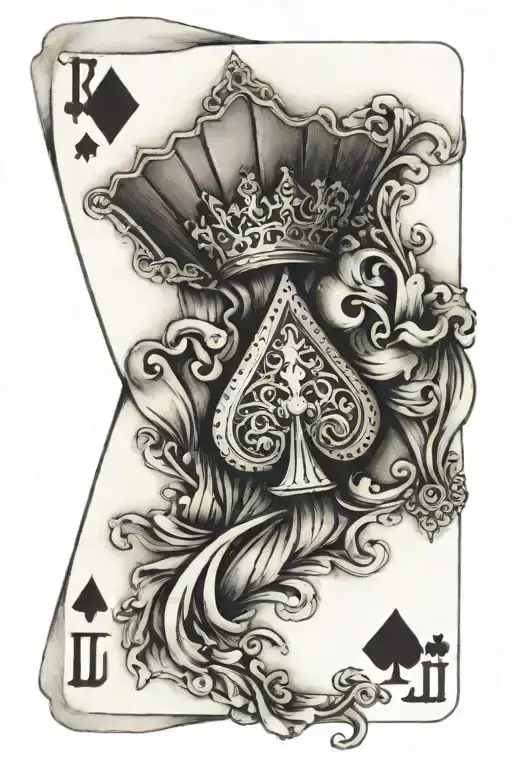 Royal flush hand of cards tattoo design idea