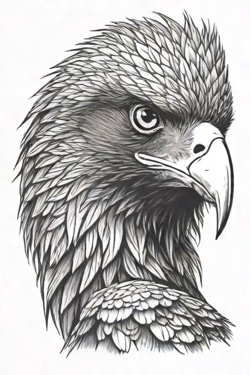 wedge tail eagle head tattoo design idea