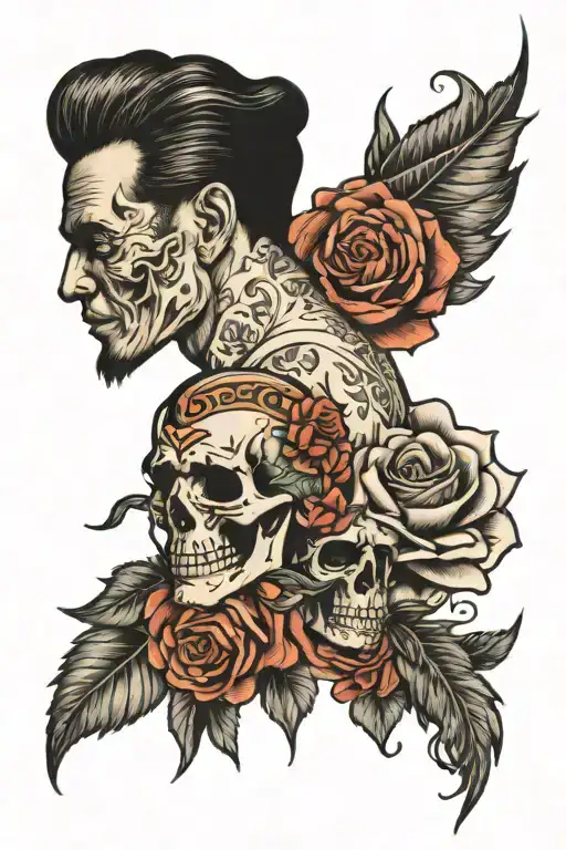 dad remembered for daughter walking tattoo design idea