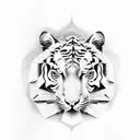 feminine full body tiger tattoo design idea