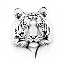 feminine full body tiger tattoo design idea