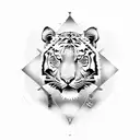 feminine full body tiger tattoo design idea