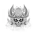 máscaras japonesas tattoo design idea