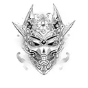 máscaras japonesas tattoo design idea
