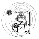 Marvin, character of The Hitchhiker's Guide to the galaxy, in a plongé perspective. tattoo design idea