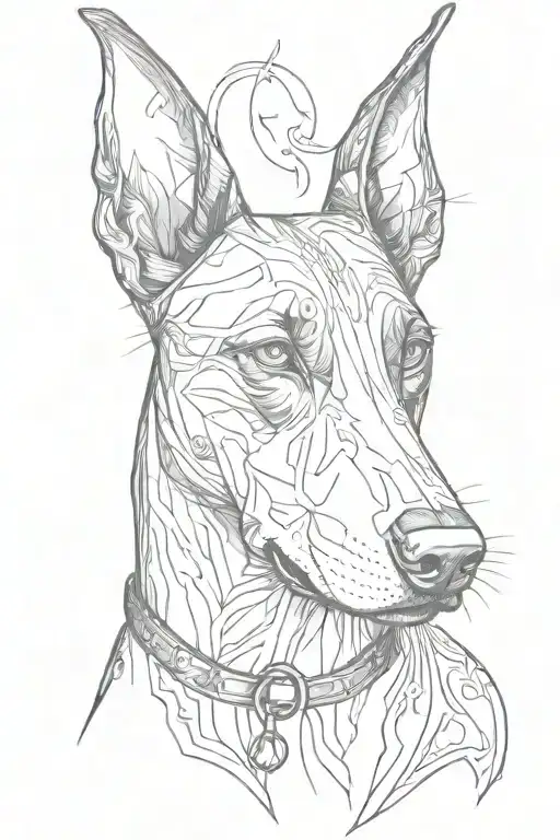 doberman dog tattoo design idea