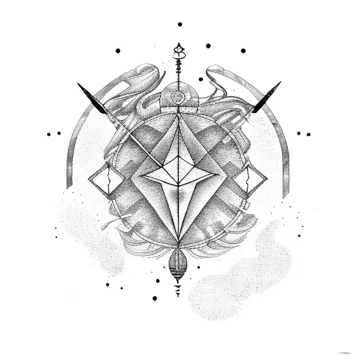 libra and Sagittarius combined tattoo design idea