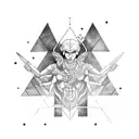 libra and Sagittarius combined tattoo design idea