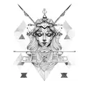 libra and Sagittarius combined tattoo design idea