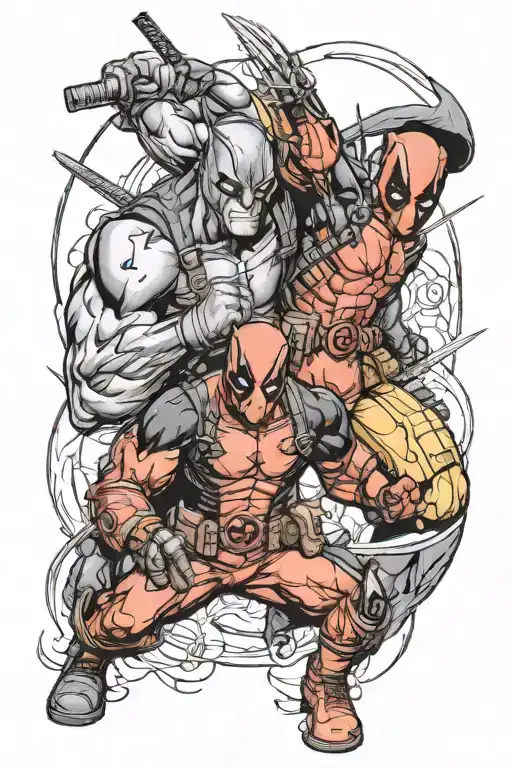 deadpool and wolverine tattoo design idea