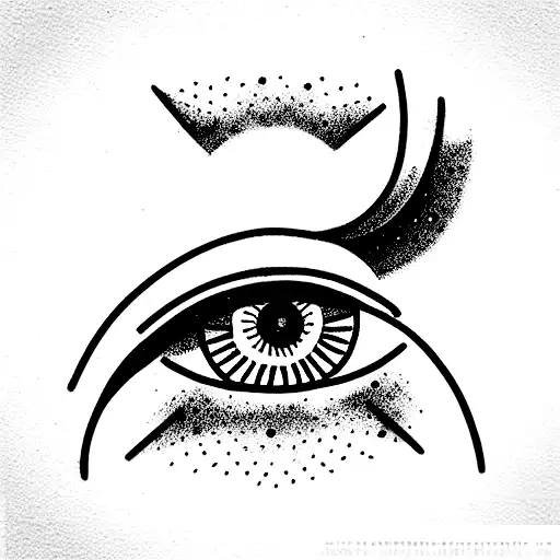 evil eye with sun tattoo design idea