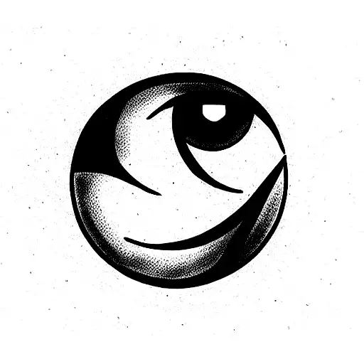 evil eye with sun tattoo design idea