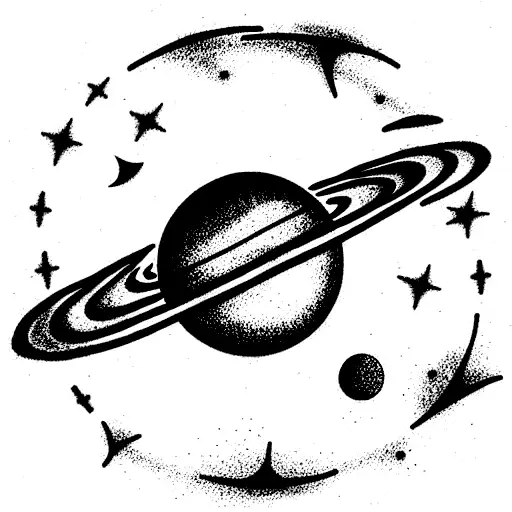 solar system tattoo design idea