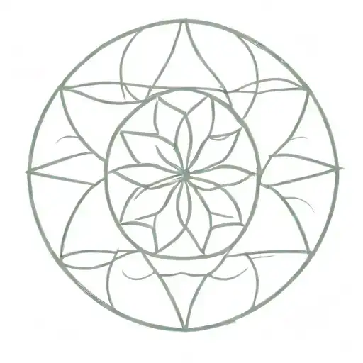 Gothic rosette: a decorative image of a round rosette with geometric patterns and ornaments. tattoo design idea