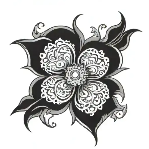 Gothic rosette: a decorative image of a round rosette with geometric patterns and ornaments. tattoo design idea