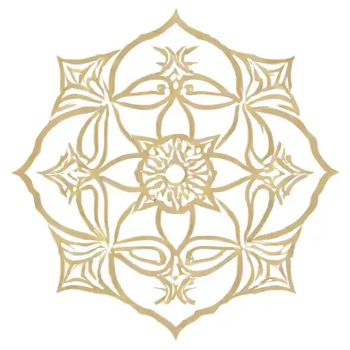 Gothic rosette: a decorative image of a round rosette with geometric patterns and ornaments. tattoo design idea