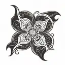 Gothic rosette: a decorative image of a round rosette with geometric patterns and ornaments. tattoo design idea