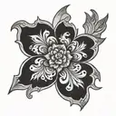 Gothic rosette: a decorative image of a round rosette with geometric patterns and ornaments. tattoo design idea