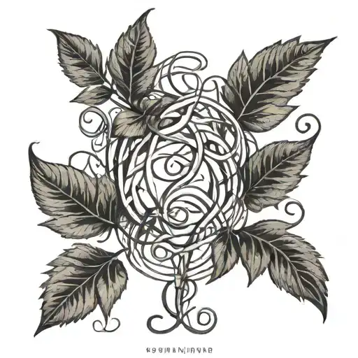 A minimalist tattoo design of a vine intertwining with geometric mathematical symbols, representing the client's love for wine and math tattoo design idea