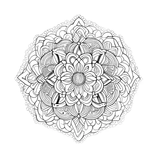 Lotus flower mandala with intricate patterns representing protection tattoo design idea