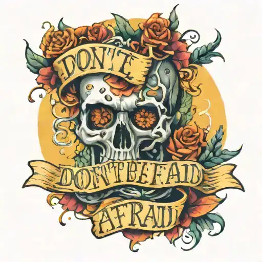 inscription don't be afraid tattoo design idea