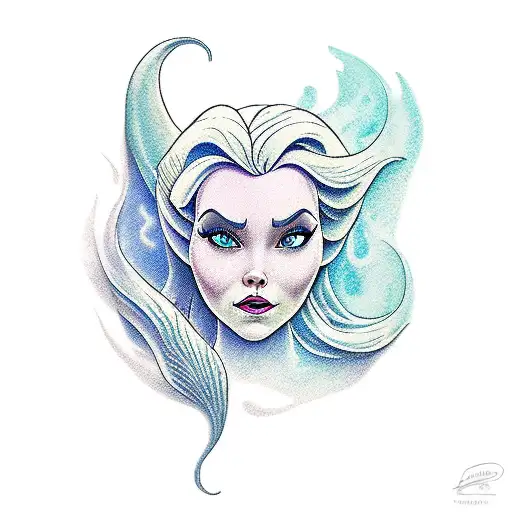 Ursula the little mermaid  tattoo design idea