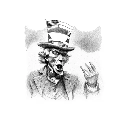 Uncle Sam American flag tattoo design idea