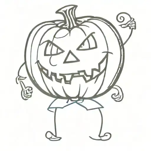 Pumpkin tattoo design idea