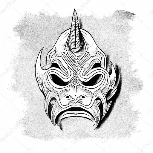 Oni Mask tattoo design idea
