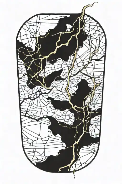 kintsugi writing in Japanese style tattoo tattoo design idea