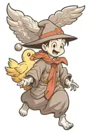 Casper   ghost chasing a baby chicken tattoo design idea