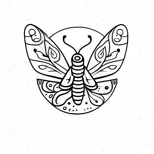 long and slimest black leaf  behind knife and a butterfly on the stiletto knife and smallest mushrooms tattoo design idea