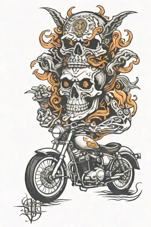 skull, harley davidson motorcycle, prayer hands, honda civic, scripture tattoo design idea