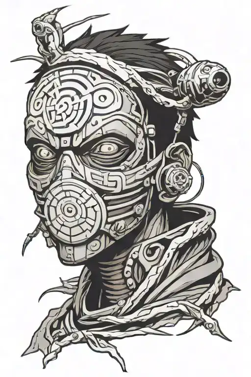 Obito Uchiha war mask tattoo design idea
