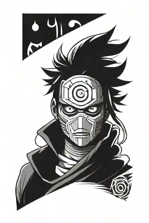 Obito Uchiha war mask tattoo design idea