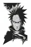 Obito Uchiha war mask tattoo design idea