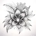 xray flower and smoke  tattoo design idea