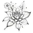 xray flower and smoke  tattoo design idea