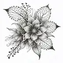 xray flower and smoke  tattoo design idea