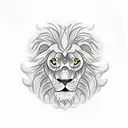 A blackwork lion emerging from a cloud of smoke, symbolizing the strength gained from war tattoo design idea