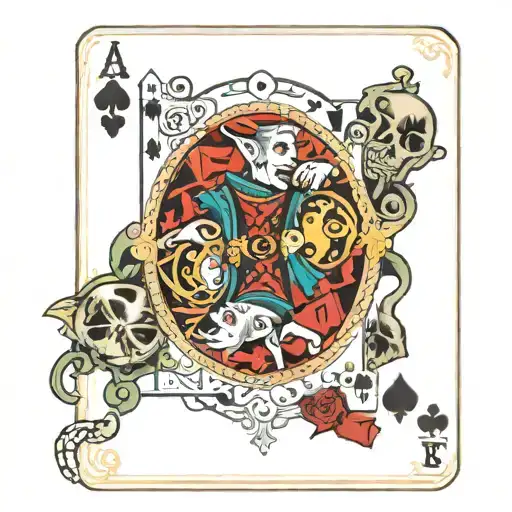 pitch card with 2 , 2 jokers, ace card, jack, and a 10 tattoo design idea