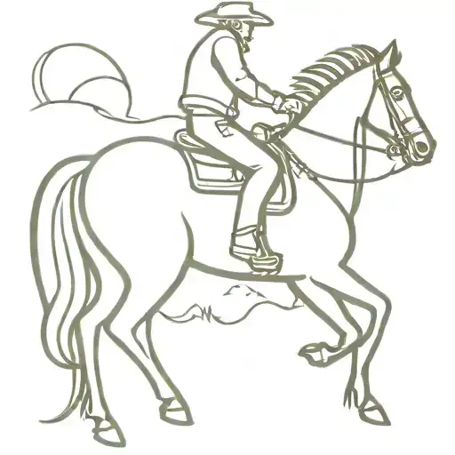 cowboy riding a horse tattoo design idea
